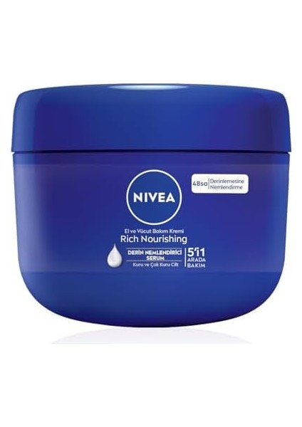 Nivea Derin Nemlendirici El ve Vücut Bakım Kremi 250ML, 48 Saat Nemlendirici, Kuru ve Çok Kuru Ciltler fiyatları