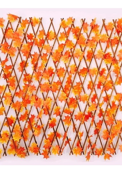 Çit Yapay Sarmaşık Sonbahar Yapraklı Hobi Balkon Bahçe Çiti Dekoru Ofis Seperatörü