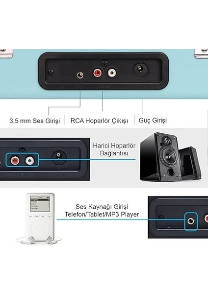 Master T310CH Şarj Özellikli Pikap - 33, 45, 78 (T310CH Mavi) indirimleri