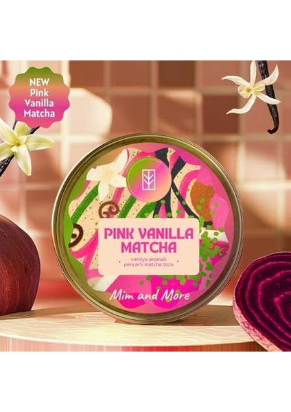 Vanilla Pink Matcha - Vanilya Aromalı Pembe Superfood Matcha Tozu, 25 gr