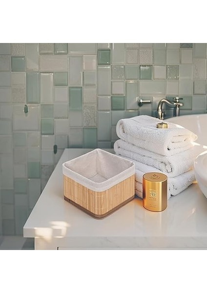 Bambu Çok Amaçlı Saklama Kutusu Düzenleyici Kare Organizer, Dekoratif Bambu Düzenleyici Naturel (20X20X13CM) modelleri