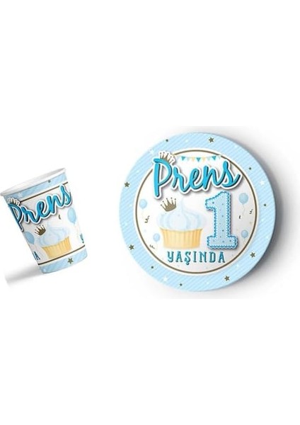 1 Yaşında Parti Sofra Takımı, 8 Kişilik, Mavi- Renk, 8 Tabak ve 8 fiyatları