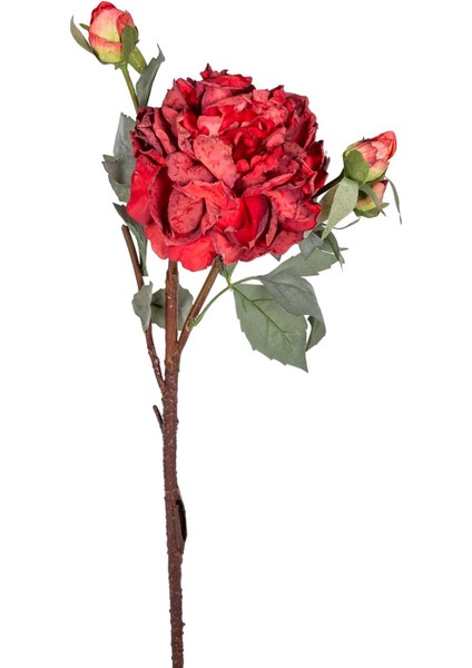 Yapay Gül Kurumuş Efektli Kırmızı 60 Cm.