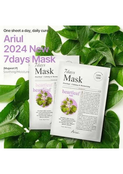 Ariul 7 Days Mask Heartleaf P - Yatıştırıcı & Nemlendirici Kalp Yaprağı Özlü Vegan Kağıt Maske modelleri