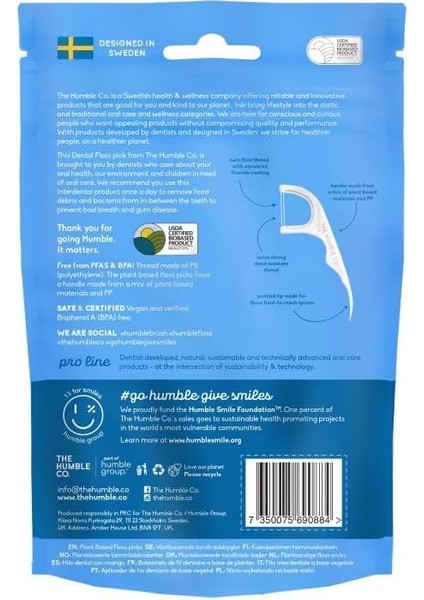 The Humble Co. Humble Advanced Floss Picks Kürdan Diş Ipi 40&apos;lı