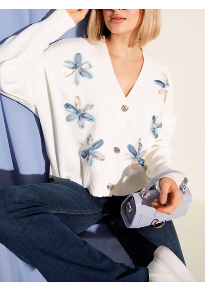 Çiçek Nakışlı Uzun Kollu Hırka fırsatları