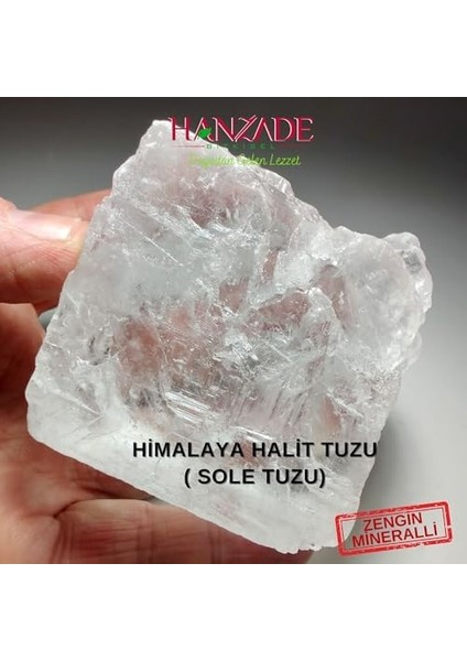 Hanzade Bitkisel Halit Tuz Sole Tuzu 2 kg Şeffaf Berrak Kristal Himalaya Halit Sole Tuzu fiyatları