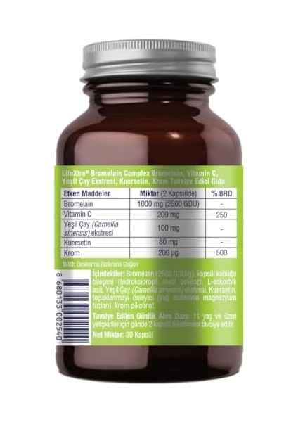 Lifextra Bromelain Complex 30 Kapsül fiyatları