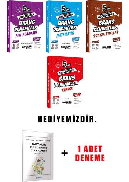 5.sınıf Güçlendiren Branş Denemeleri 4'lü Set (Güncel Marif Model)