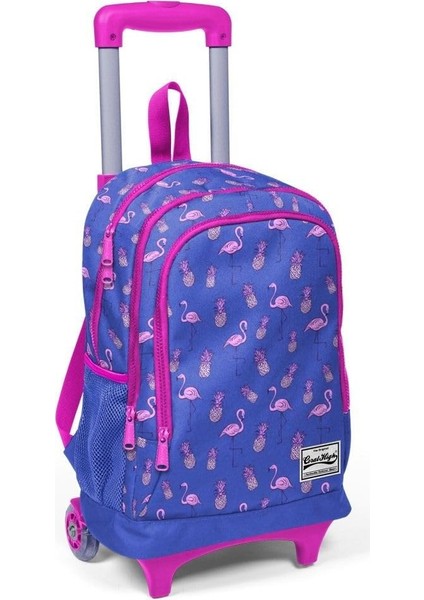 Işıklı Tekerlekli Ilkokul Çantası - Mavi - Kız Çocuk