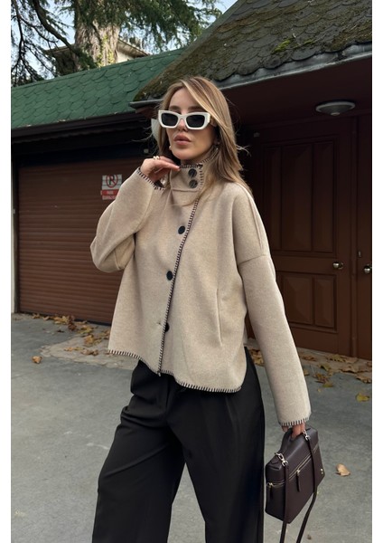 Bej Dikiş Detaylı Ceket - 85165 fiyatları