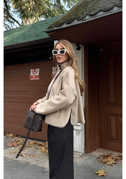 Bej Dikiş Detaylı Ceket - 85165 fırsatları