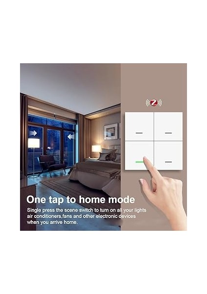 Tuya Zigbee Akıllı Sahne Anahtarı 4 Gang Akıllı Anahtarı 12 Sahne Anahtarı Düğmesi Denetleyicisi Destekler Ev Asistanı Kurulum indirimleri