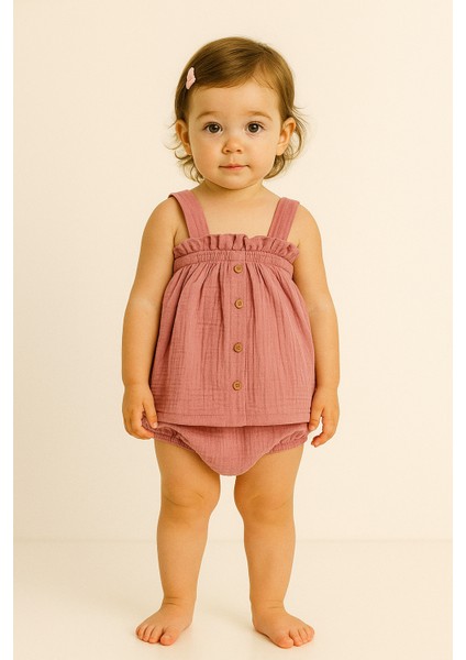 Müslin Askılı Bluz Külot Takım 3-6/6-9/9-12/18-24AY