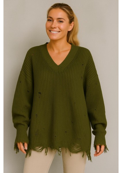 Selanik Yeşil Yün Kazak