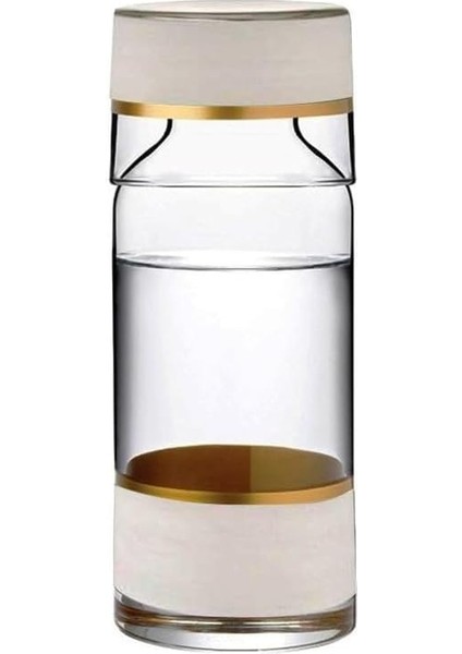 Başucu Sürahisi - Yatağınızın Yanında Bulunacak Gece Yarısı Içeceği Için ve Şişe - Cam Sürahi 500 Ml/ 220 ml - Güzel Hediye Kutusu (Ice)