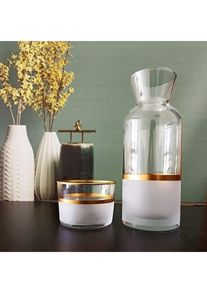 Başucu Sürahisi - Yatağınızın Yanında Bulunacak Gece Yarısı Içeceği Için ve Şişe - Cam Sürahi 500 Ml/ 220 ml - Güzel Hediye Kutusu (Ice) modelleri