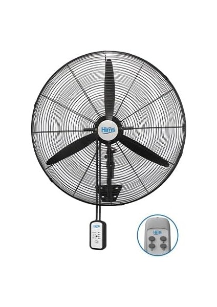 HEF-DK750 210W 75 cm Siyah 3 Kanat Kumandalı Sanayi Tipi Duvar Vantilatörü