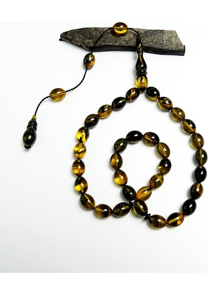 Hareli Çift Renk Ateş Kehribarı Tesbih