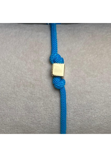 14 Ayar Altın Mavi Ipli Küp Bileklik fiyatları