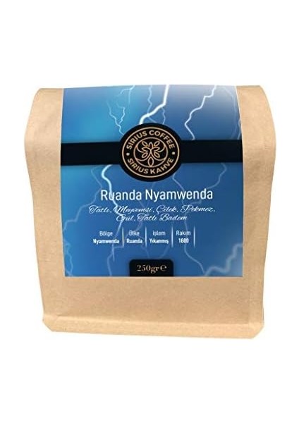 Sirius Premium Kahve Ruanda Nyamwenda 250 gr - Çekirdek