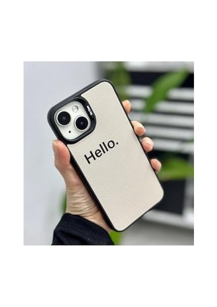 Go Aksesuar 13 ve 14 ile Uyumlu Kaplama Hello Tasarımlı Kılıf modelleri