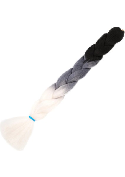 Afrika Örgüsü Ve Rasta İçin Sentetik Ombreli Saç - Siyah / Gri / Beyaz fiyatları