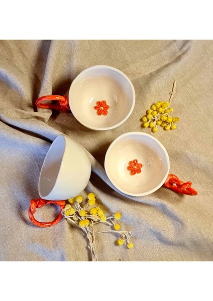 nar çiçeği fincan el Yapımı seramik fırsatları