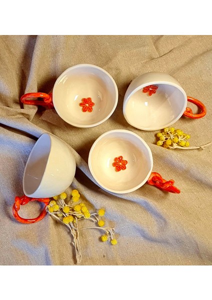 nar çiçeği fincan el Yapımı seramik indirimleri