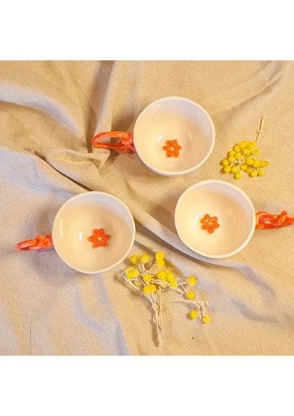 nar çiçeği fincan el Yapımı seramik