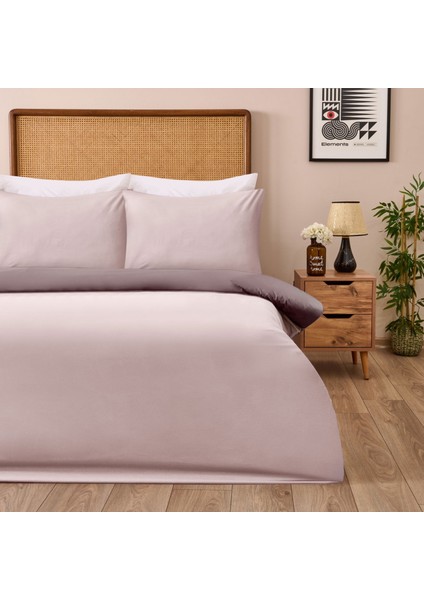 Soft Çift Renkli Tek Kişilik Nevresim Takımı - Bej / Taş