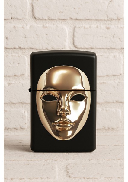 Uv Baskılı Desenli Metal Benzinli Siyah Çakmak Cep Çakmağı - Carnival