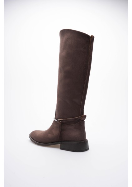 Kadın Süet Çizme Tokalı Kalın Topuklu Kahve Miretta fırsatları