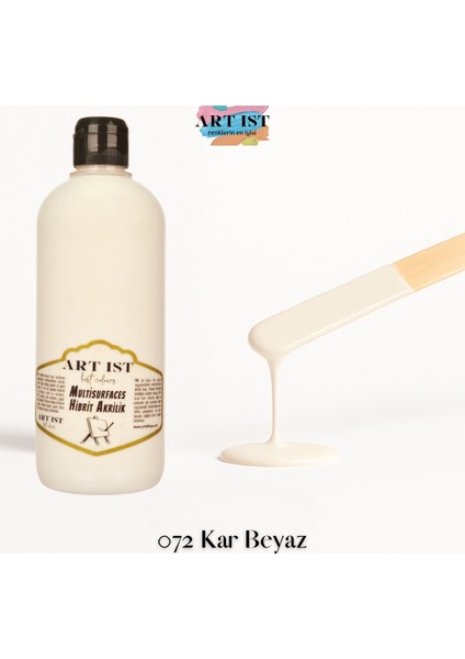 Multisurfaces Hibrit Akrilik Boyalar 500ML - 072 Kar Beyaz