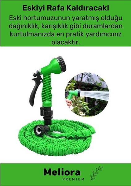 Dayanıklı Kırılmaz 3 Modlu Uzayan Bahçe Sulama Araç Yıkama Hortumu 5 /15 Metre modelleri