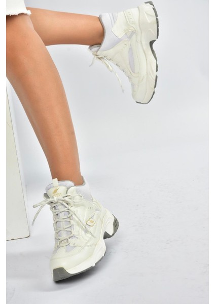 V312415009 Beyaz Bilekli Spor Ayakkabı Sneakers