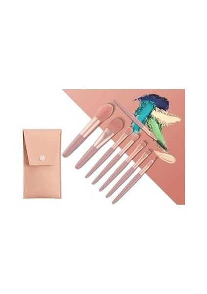 Gaman 8&apos;li Kiremit Renkli Fırça Pembe Kılıflı Makyaj Fırça Seti modelleri