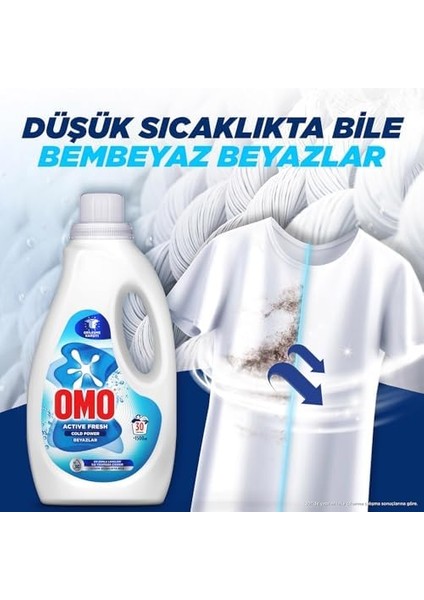 Omo Active Fresh Cold Power Beyazlar Için Sıvı Deterjan 1500 ml