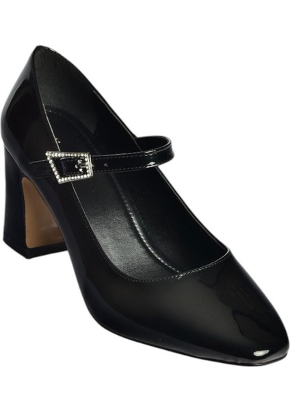 V250670708 Siyah Rugan Kalın Topuklu Kadın Ayakkabı indirimleri