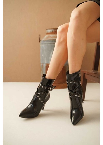 Atyex Premium Siyah İnce Topuklu Fermuarlı Bot fırsatları