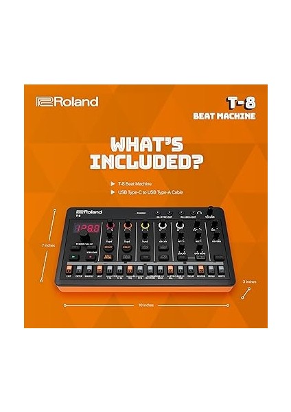 Aıra Compact T-8 Beat Machine | Ultra Mobil Bas Makinesi Sesleri | Tr-Rec Davul Sıralayıcı | Altı Ritim Parçası | Entegre Efektler | USB ve Mıdı Bağlantıları modelleri