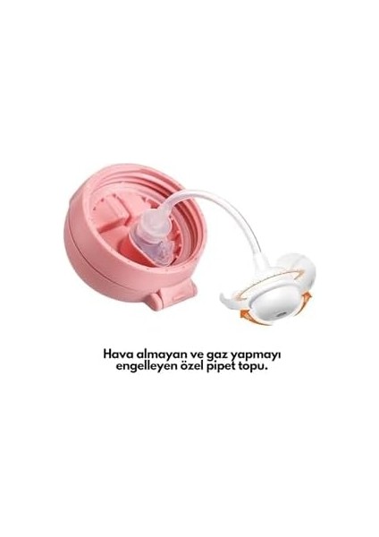 260ML Pipetli Sevimli Arkadaşlar Desenli Çıngıraklı Akıllı Pipet Toplu Tritan Su Matarası (Sarı-Lacivert) modelleri