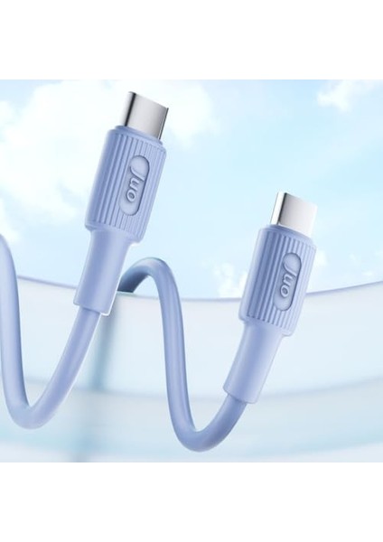 60W USB Type-C To Type-C Silikon Hızlı Şarj ve Kablosu Mavi 1 Metre fiyatları