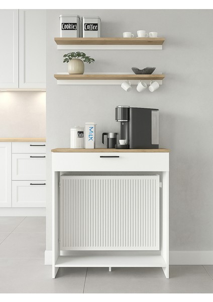 Solana Petek Üstü Kahve Köşesi Dresuar Çok Amaçlı Raf - 90 cm