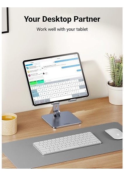 Tablet Standı Alüminyum Ayarlanabilir Tablet Tutacağı iPad ile Uyumlu Galaxy Tab (Antrasit) fiyatları