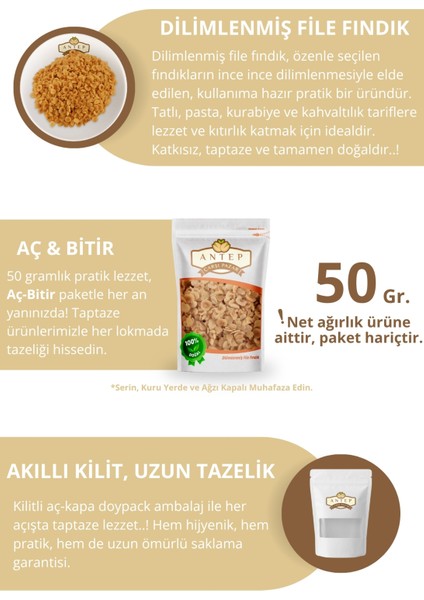 Dilimlenmiş File Fındık | 50 Gr. fiyatları