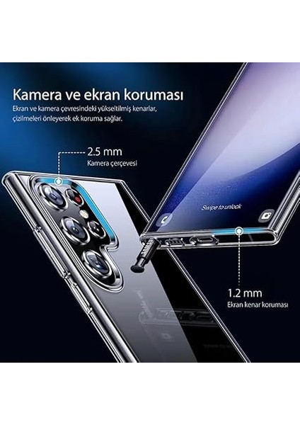 Aksesuar Samsung Galaxy S23 Ultra Magsafe Uyumlu Şeffaf Kılıf – Manyetik Kablosuz Şarj Destekli, Darbe Emici ve Dayanıklı Koruma, Ince ve Hafif Tasarım fırsatları