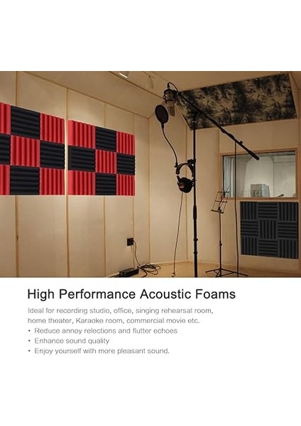 12'li Paket Stüdyo Akustik Köpükler Sünger Paneller Fayans Soğurma Ses Yalıtım Köpüğü Üçgen Alev Geciktirici Yüksek Yoğunluk 30 * 30CM / 12 * 12IN indirimleri