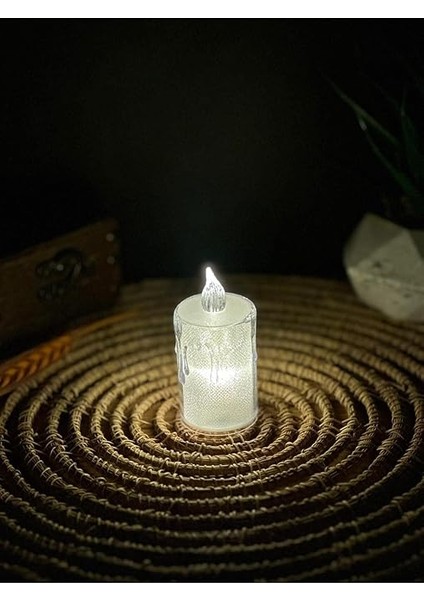 Titreyen Alevli Kristal Erimiş LED Mum 5'li Hareket Alevli Eriyen Yapay Mum Pilli LED fırsatları