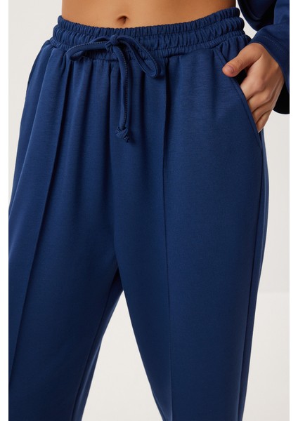 Yarasa Kollu Nervürlü Modal Üst-Alt Takım LDM0009 Lacivert indirimleri